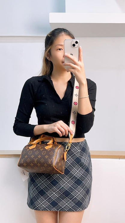 LV Monogram Speedy 20 w Black Strap