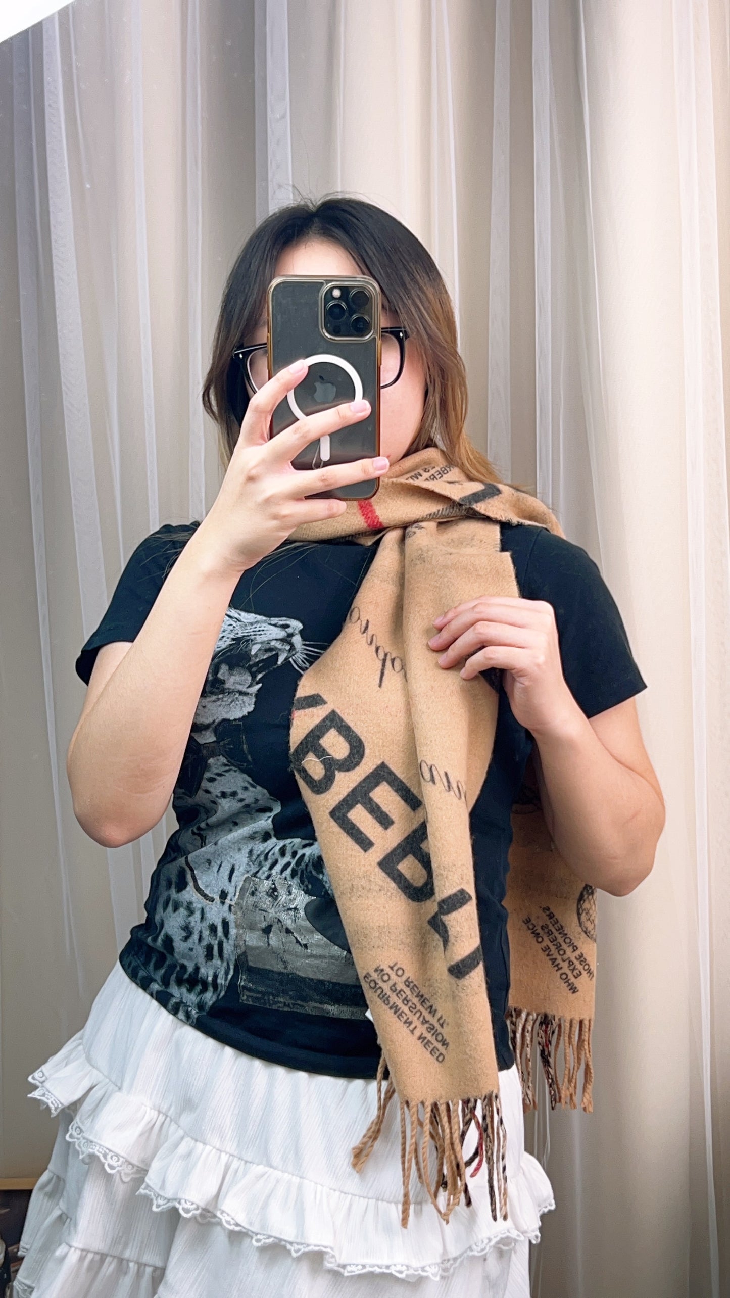 Burberry Check Cashmere Scarf