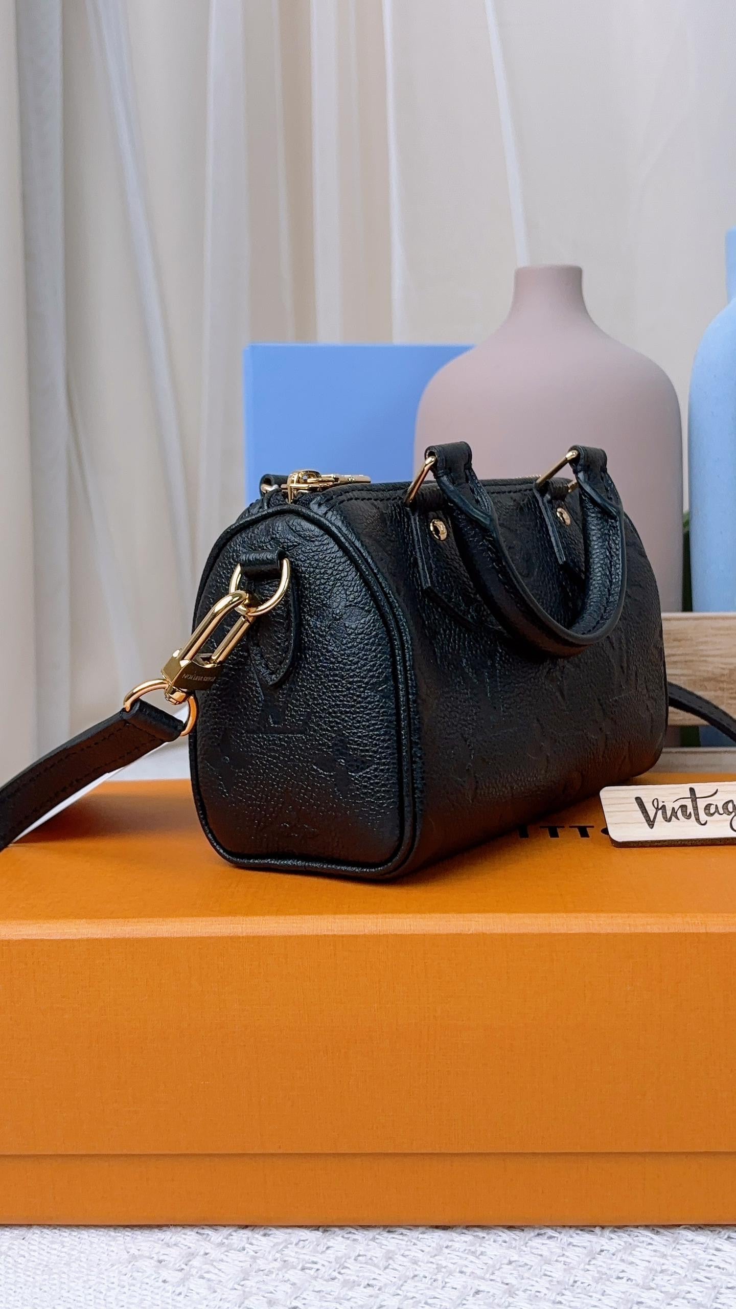 Louis Vuitton Black Monogram Empreinte Nano Speedy