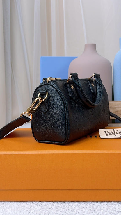 Louis Vuitton Black Monogram Empreinte Nano Speedy