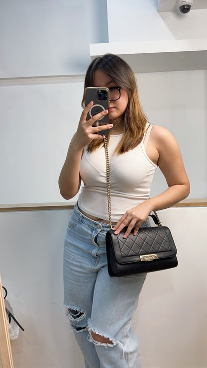 Chanel Black Calfskin Click Label Top Handle GHW