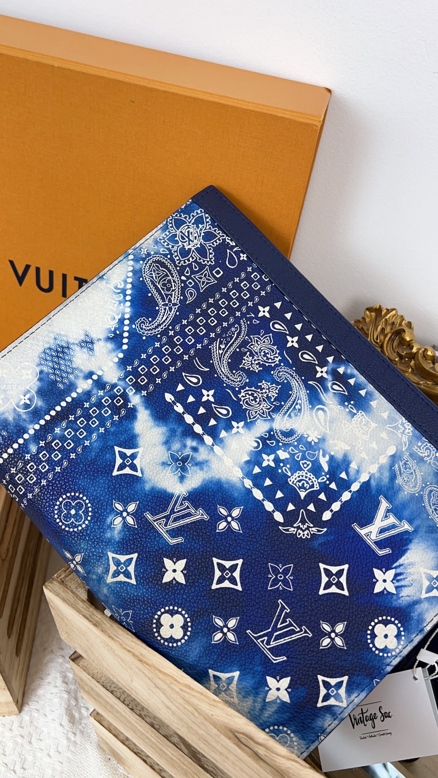 Louis Vuitton Blue Bandana Pochette Voyage MM