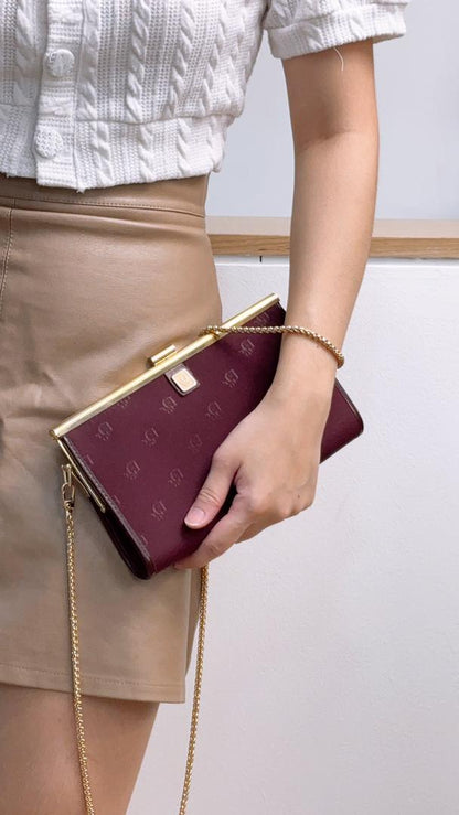 Dior Burgundy Diorissimo French Clutch