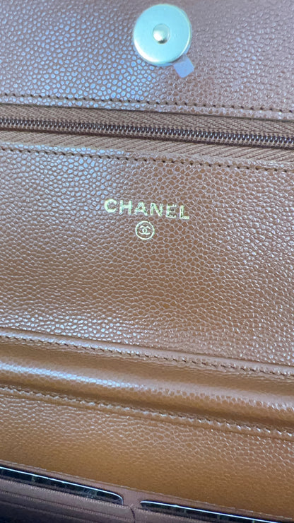 Chanel Brown Caviar Classic WOC