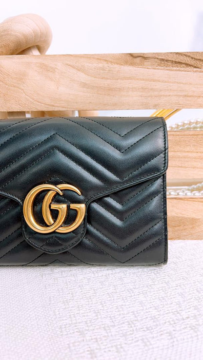 Gucci Black Marmont WOC (GHW)