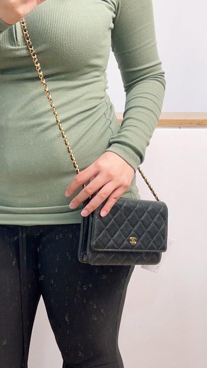 Chanel Black Caviar Classic WOC GHW