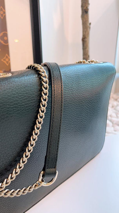 Gucci Black Medium Interlocking Chain Bag (GHW)
