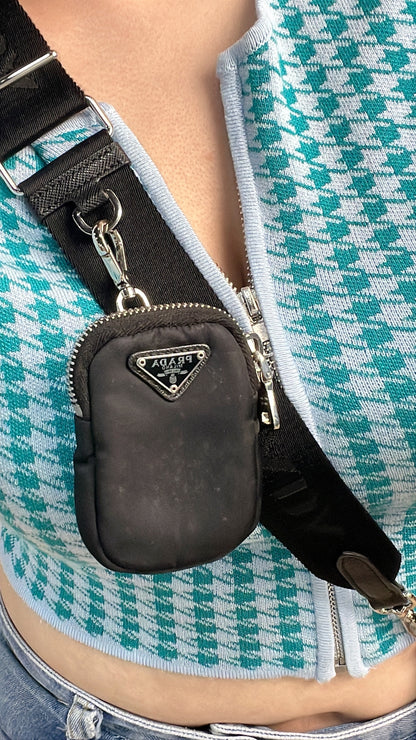 Prada Black Nylon Re-edition 2005 3 in 1 Hobo