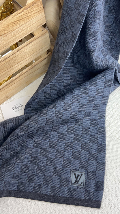 LV Damier Ebene Cabatt Wool Scarf
