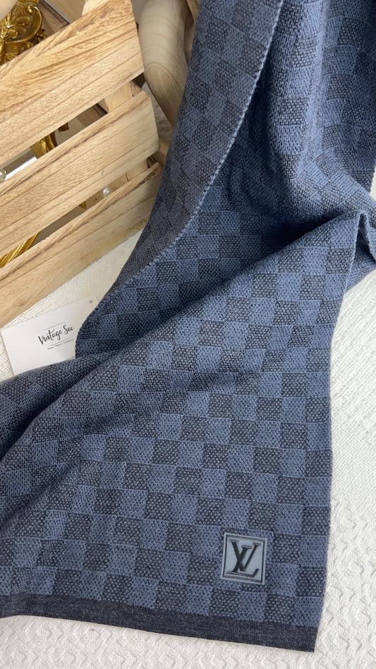 LV Damier Ebene Cabatt Wool Scarf