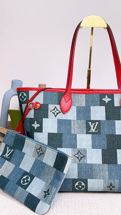 Louis Vuitton Denim Patchwork Neverfull MM