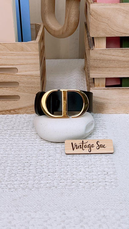 Dior CD Black Belt 80cm/3.5cm