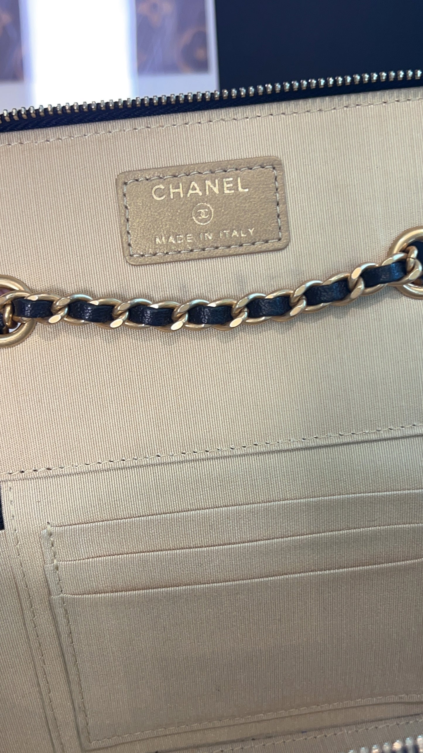 Chanel Black Lambskin Vanity in Pearl Crush