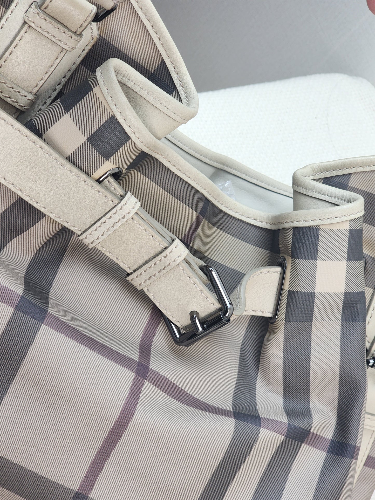 Burberry Smoked Check Walder Hobo Bag