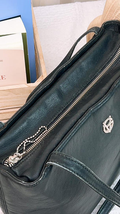 Versace Black Leather Shoulder Bag