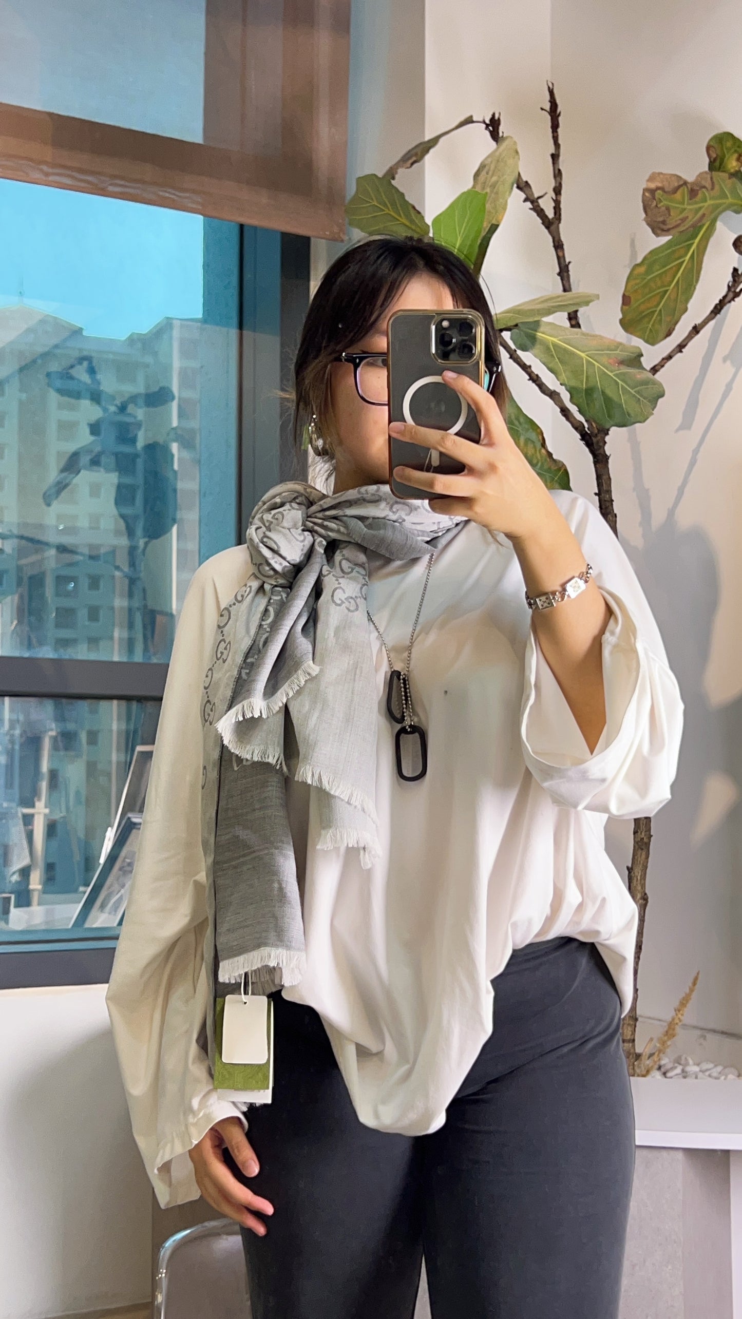 Gucci Grey Scarf