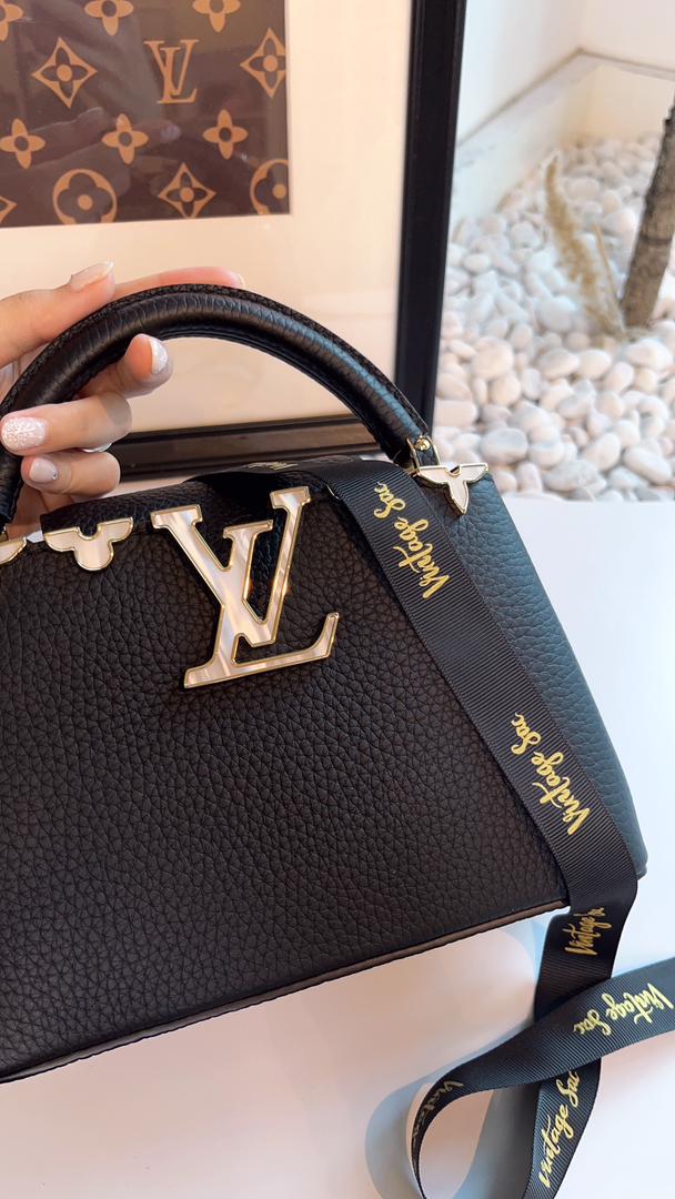 LV Black Mini Capucines W Strap
