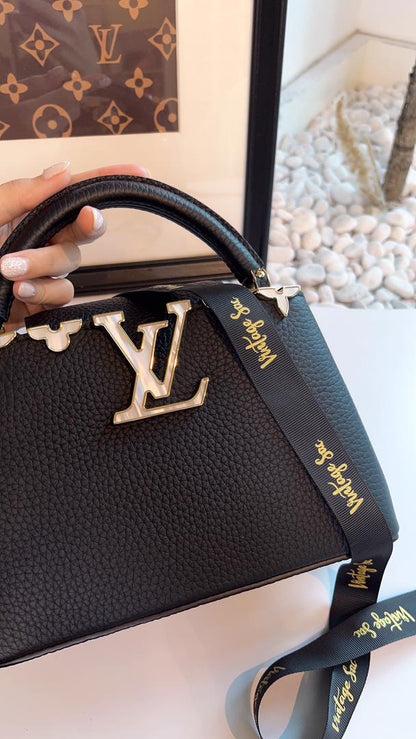 LV Black Mini Capucines W Strap