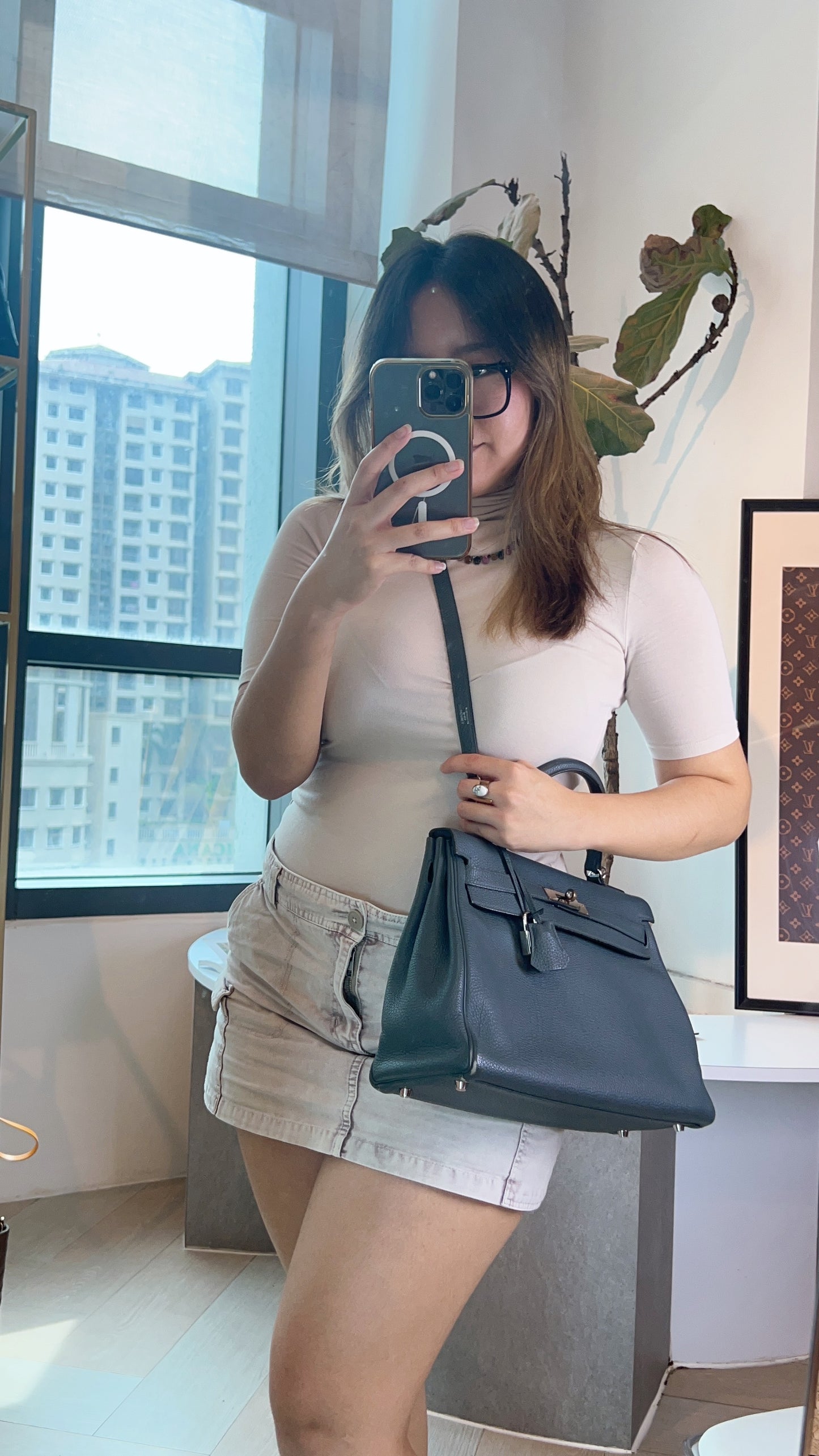 Hermes Bleu Orage Kelly 32 PHW