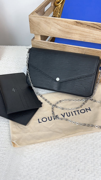 LV Black Epi Felicia Pochette
