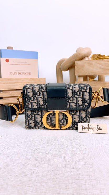 Dior Navy Oblique Montaigne 30 Box (GHW)