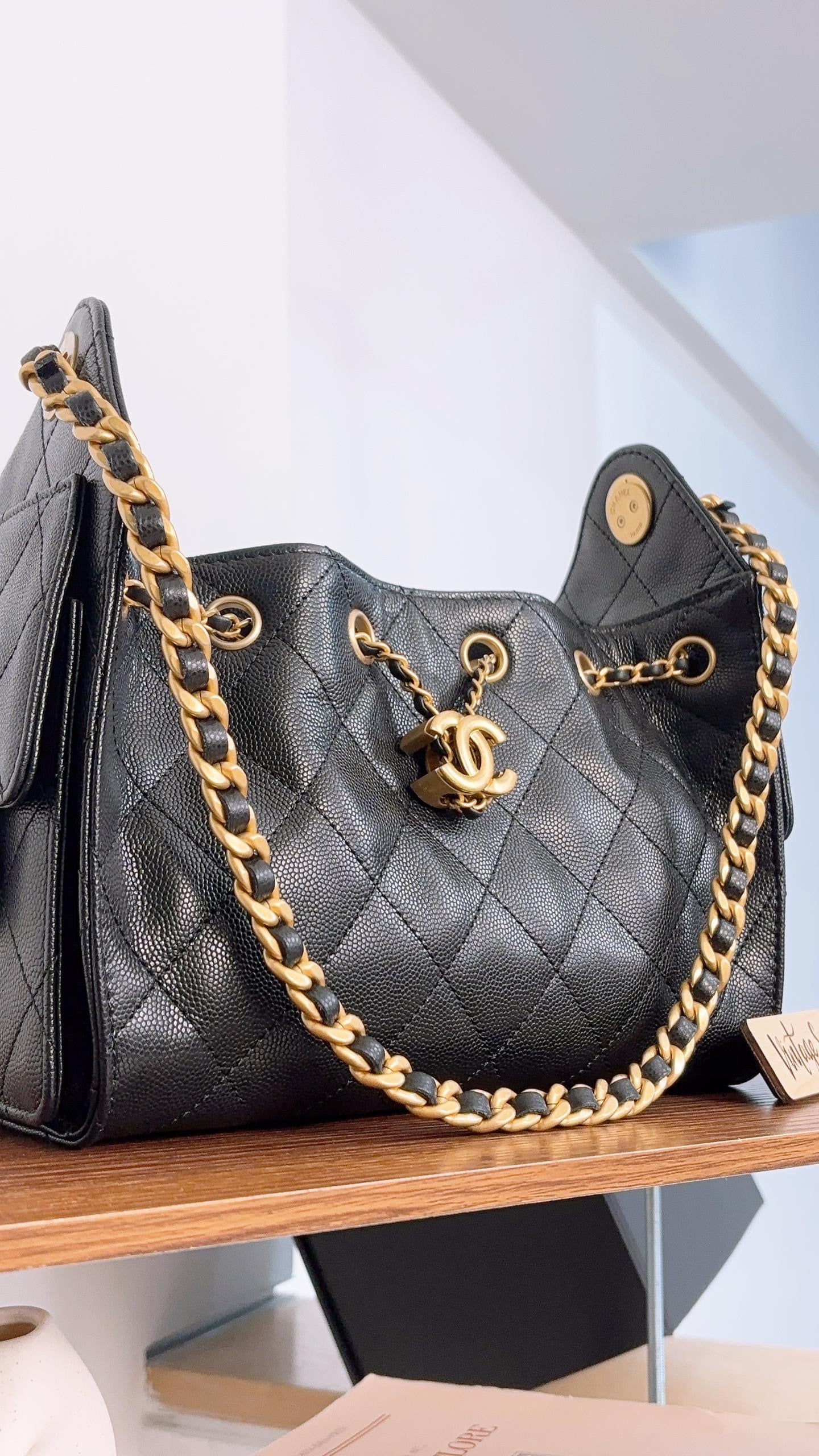 Chanel Black Caviar Mini 25 Bag (GHW)