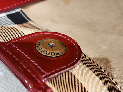 Burberry Red / Beige House Check PVC Cantebury Tote