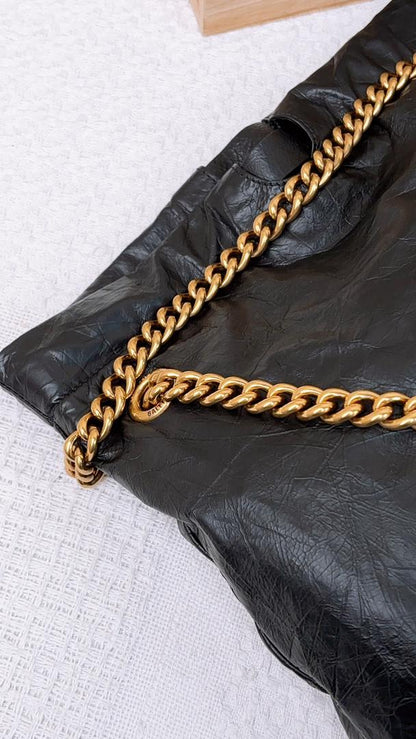 Balenciaga Black Calfskin Medium Crush Tote (GHW)