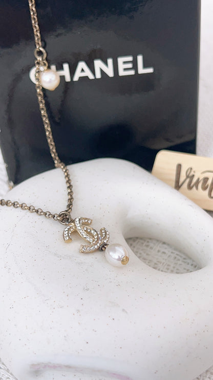 Chanel Gold Diamante CC Necklace