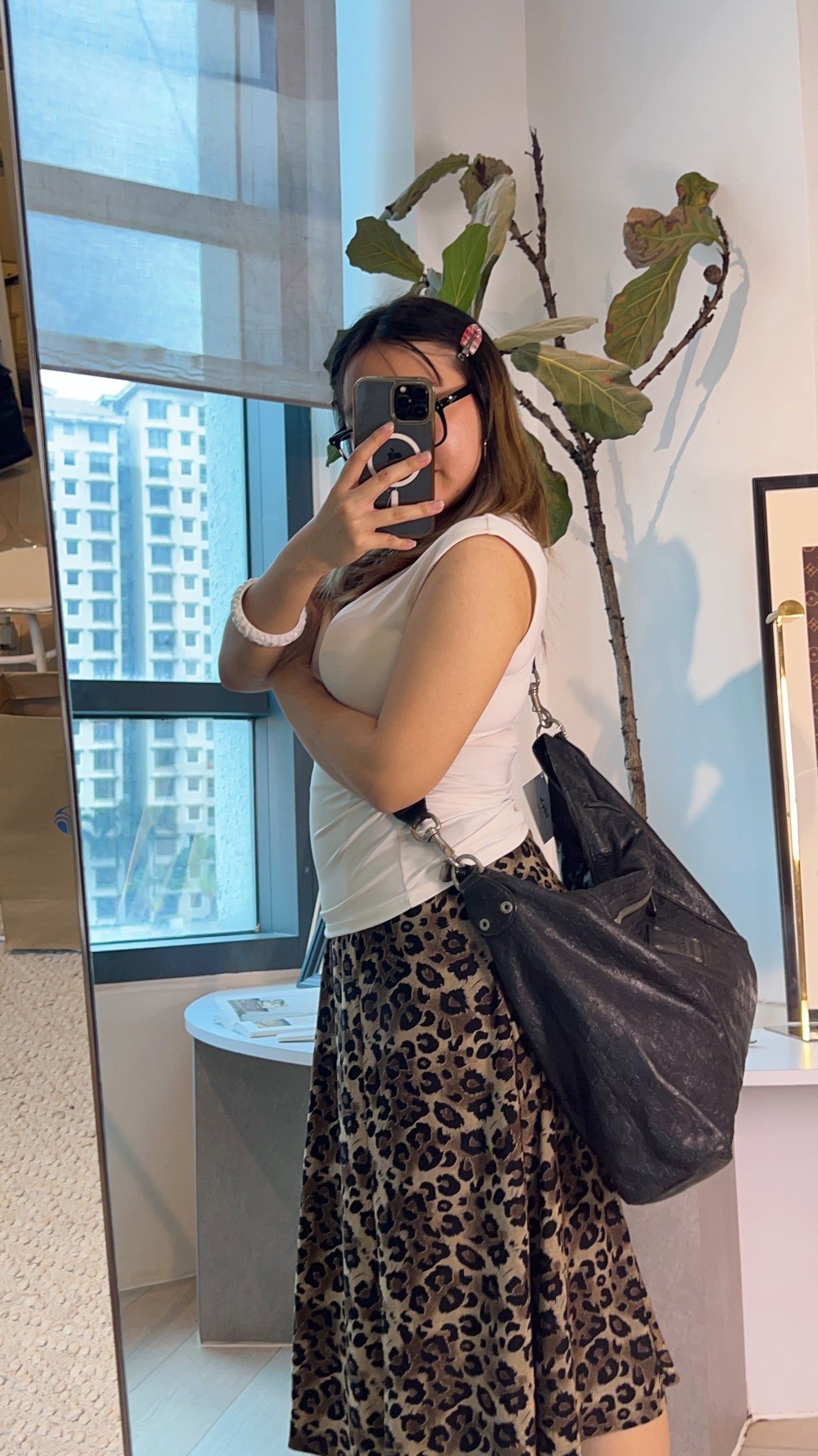 Gucci Black Guccissima Messenger Bag