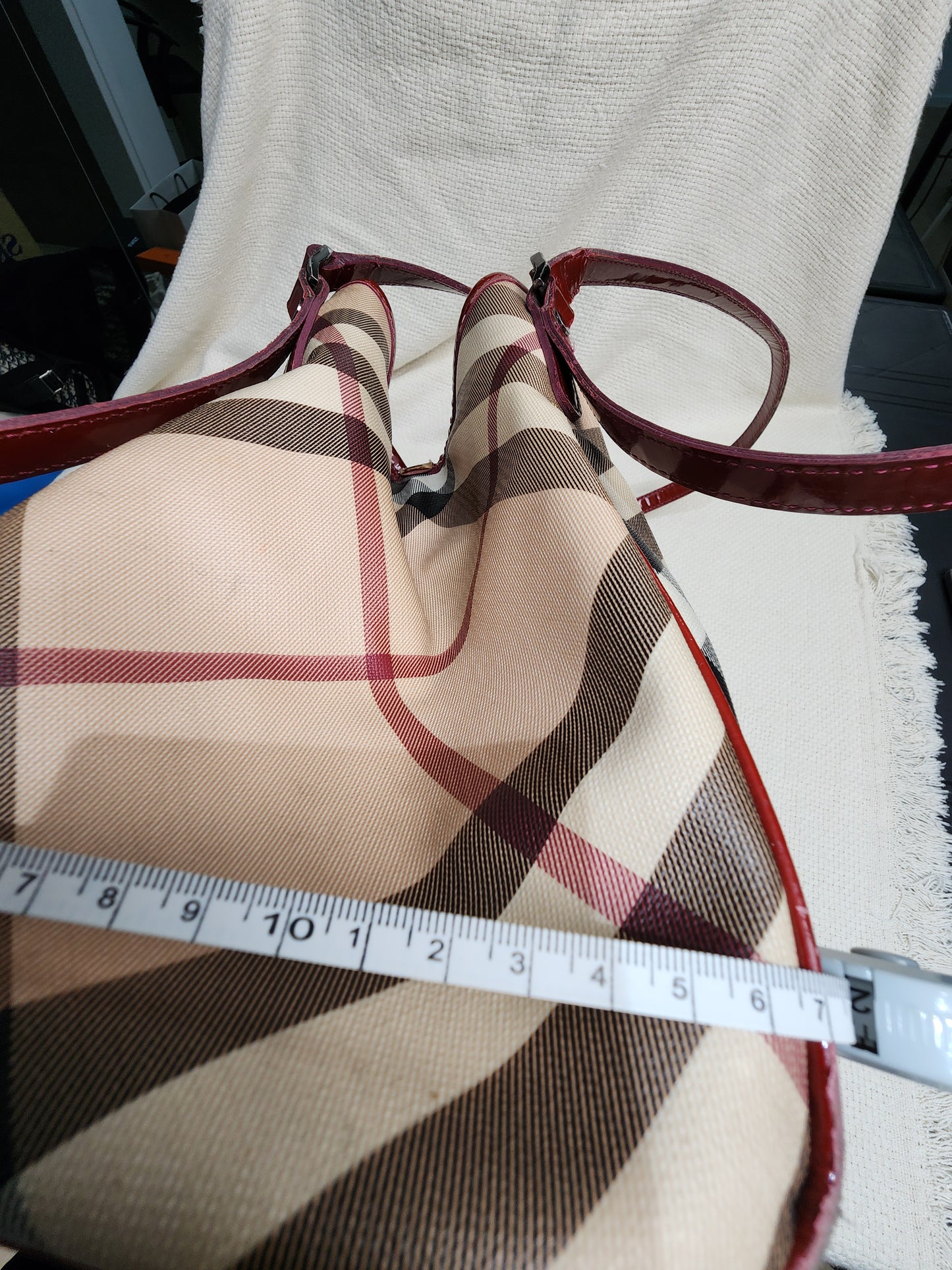 Burberry Red / Beige House Check PVC Cantebury Tote
