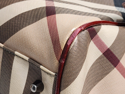 Burberry Red / Beige House Check PVC Cantebury Tote