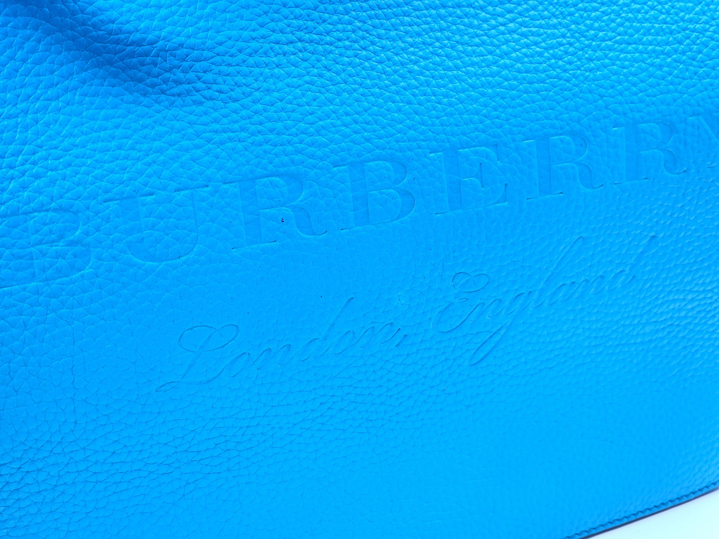 Burberry Blue Grain Calfskin Large Burleigh Messenger Bag