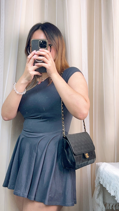 Chanel Black Vintage Button Flap (GHW)