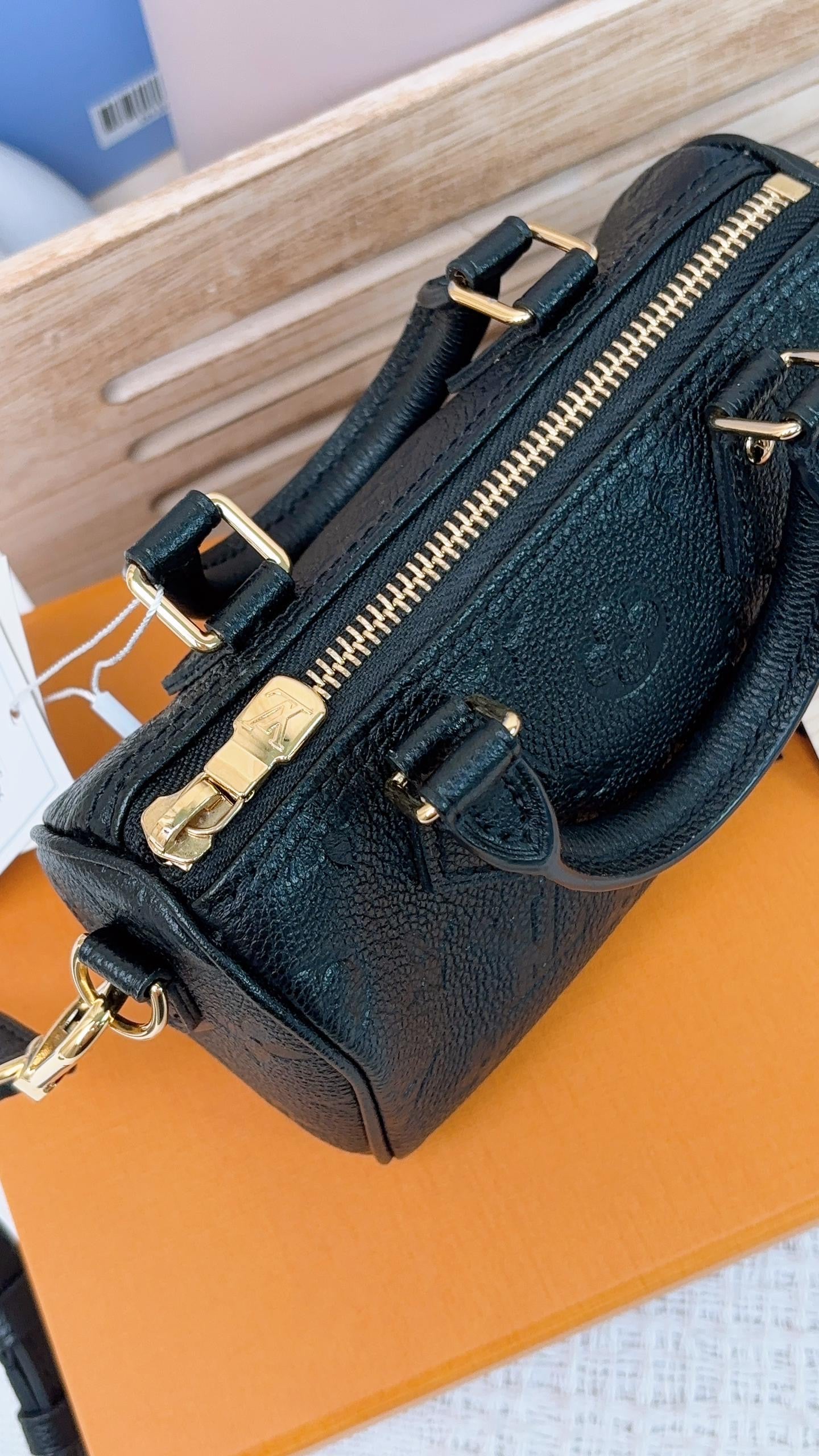 Louis Vuitton Black Monogram Empreinte Nano Speedy