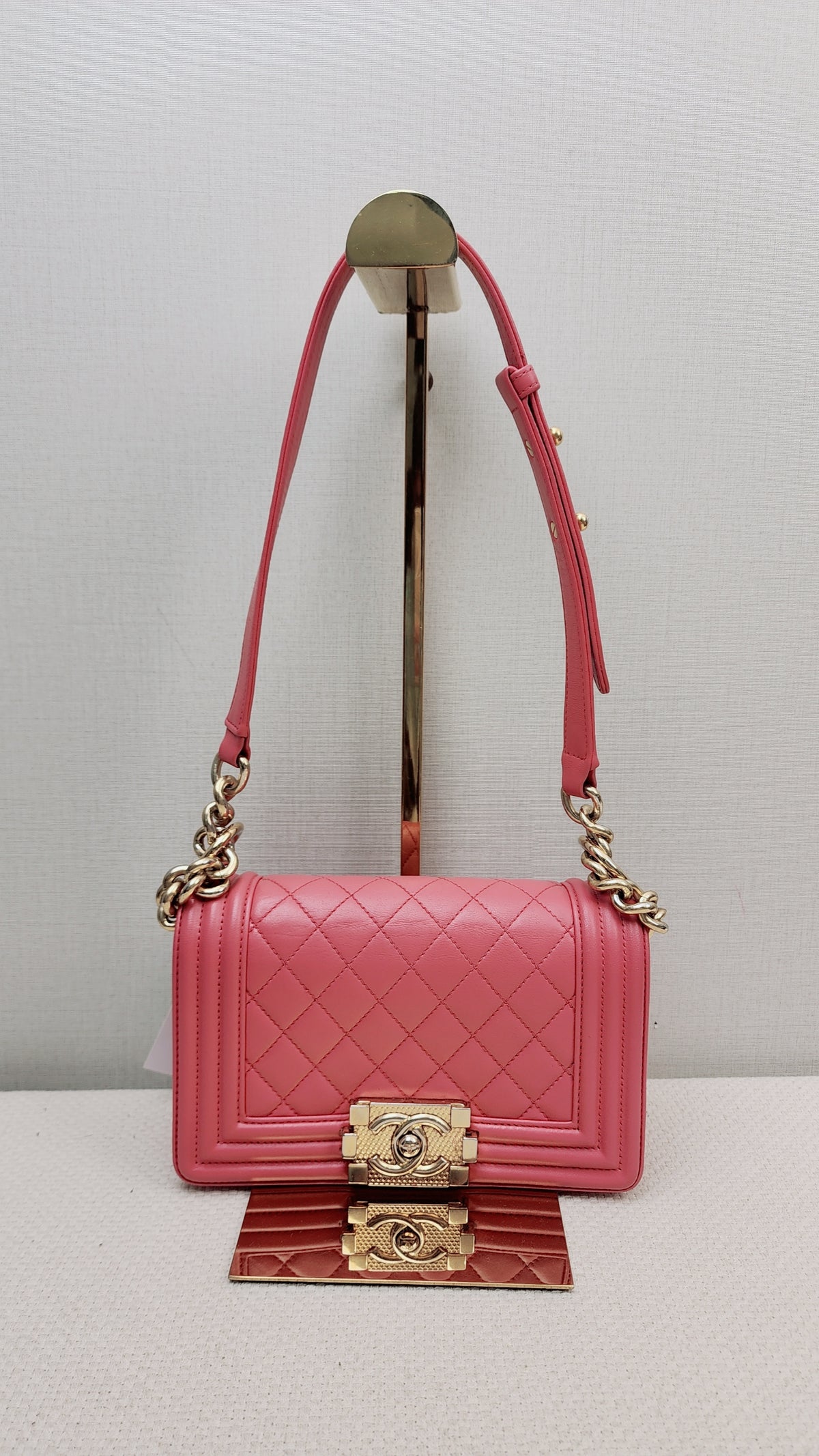 Chanel Pink Calfskin Small Boy Flap (GHW)
