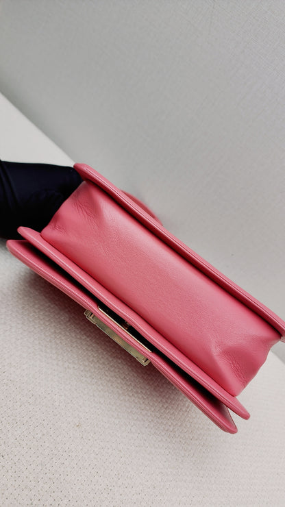 Chanel Pink Calfskin Small Boy Flap (GHW)