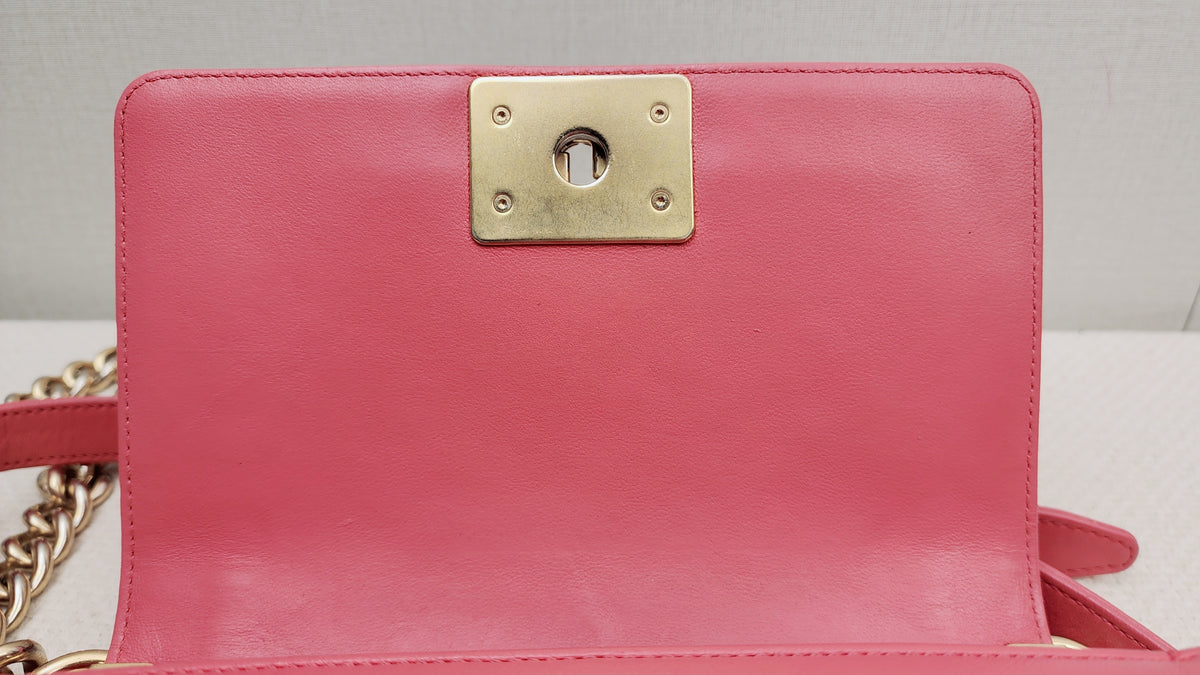 Chanel Pink Calfskin Small Boy Flap (GHW)