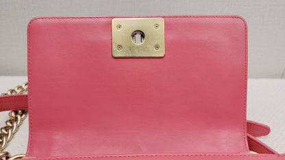 Chanel Pink Calfskin Small Boy Flap (GHW)