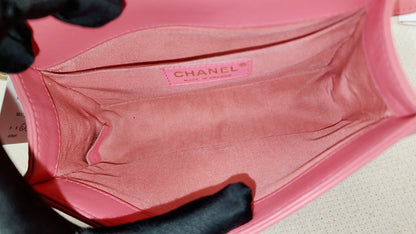 Chanel Pink Calfskin Small Boy Flap (GHW)