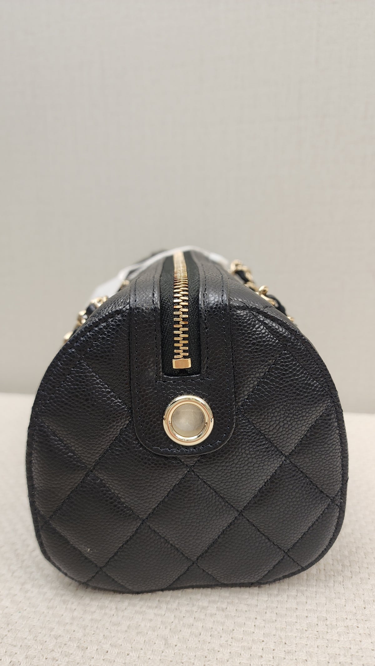 Chanel Black Caviar 25P Bowling Bag (GHW)