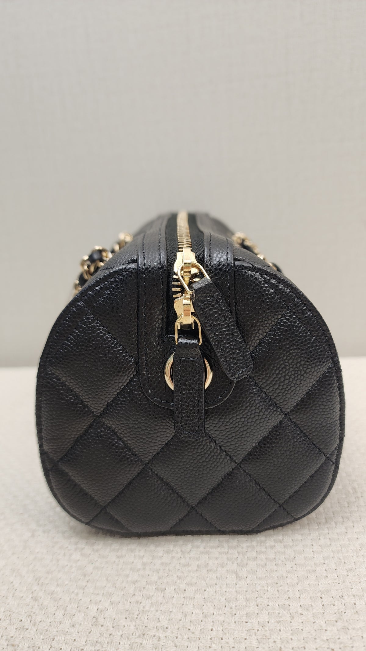 Chanel Black Caviar 25P Bowling Bag (GHW)