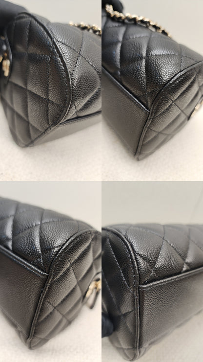 Chanel Black Caviar 25P Bowling Bag (GHW)