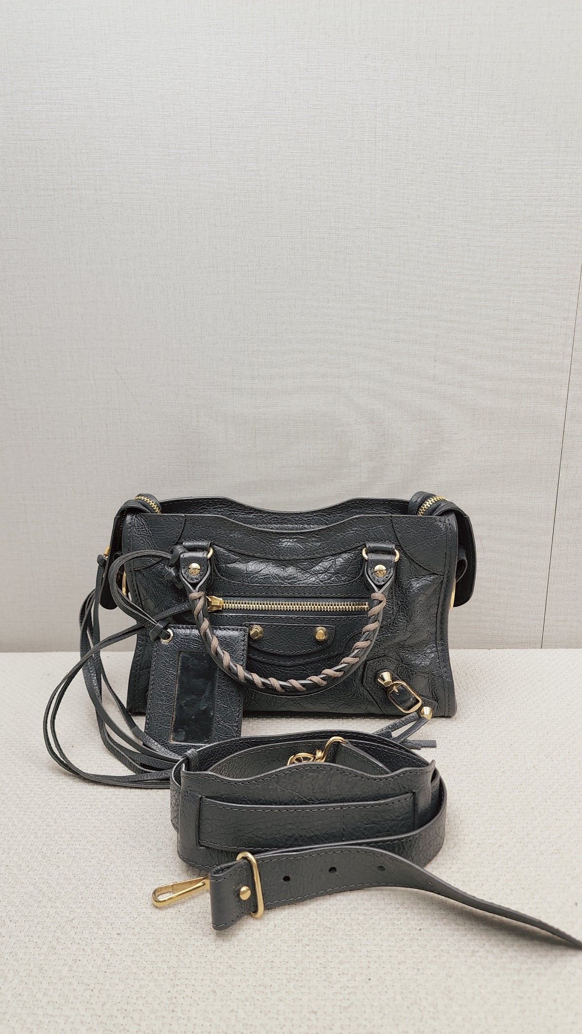 Balenciaga Dark Grey Mini City (GHW)