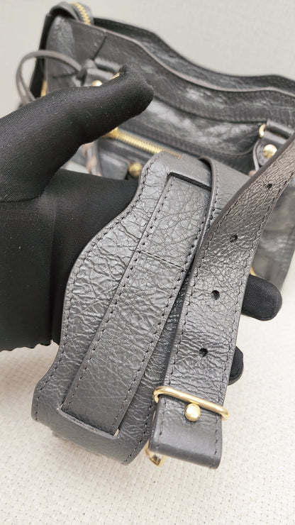 Balenciaga Dark Grey Mini City (GHW)