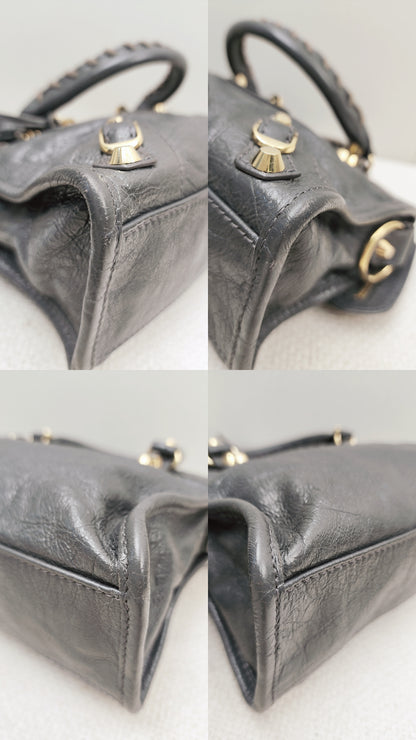 Balenciaga Dark Grey Mini City (GHW)