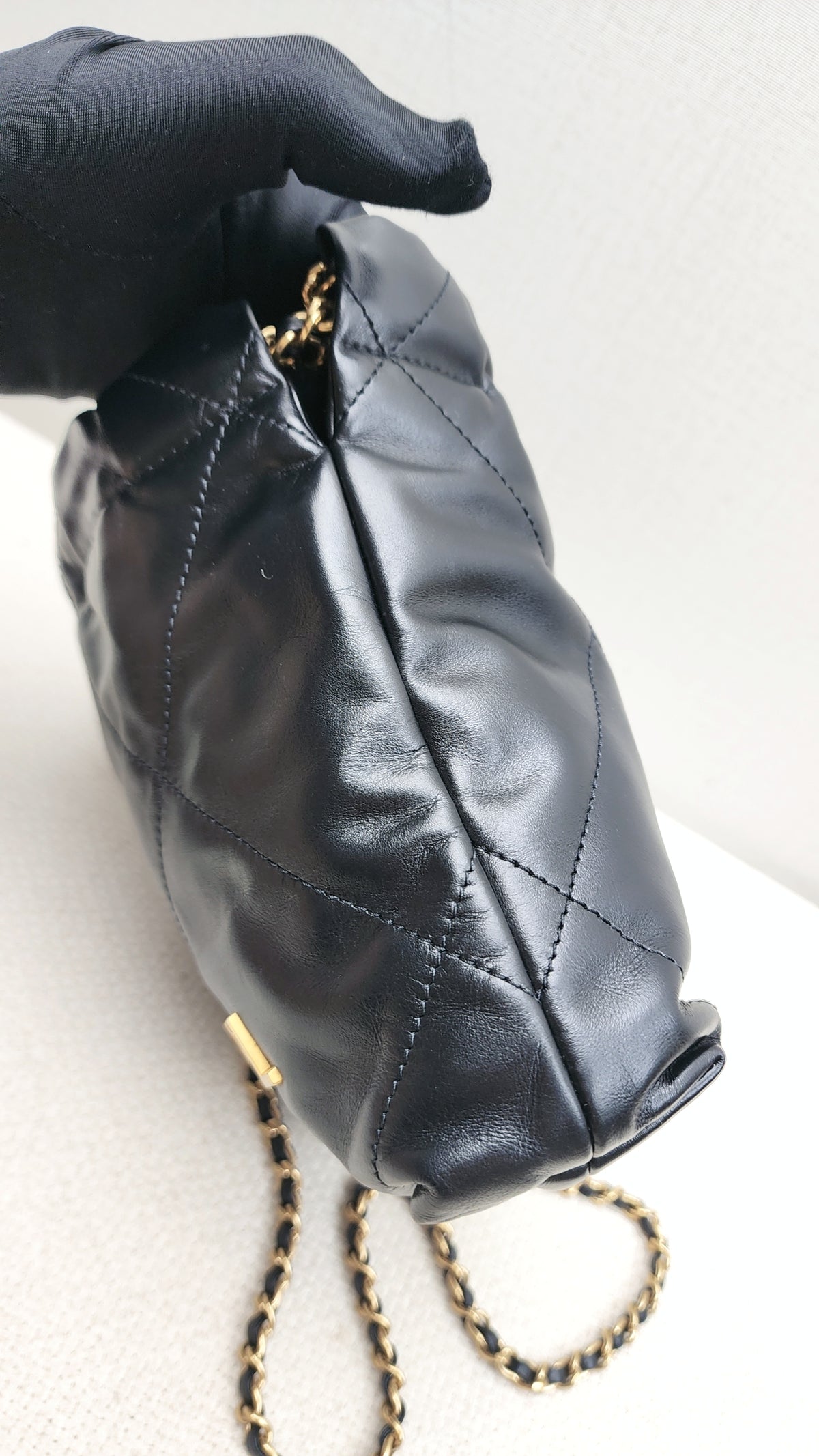 Chanel Black Lambskin Mini 22 Bag (GHW)