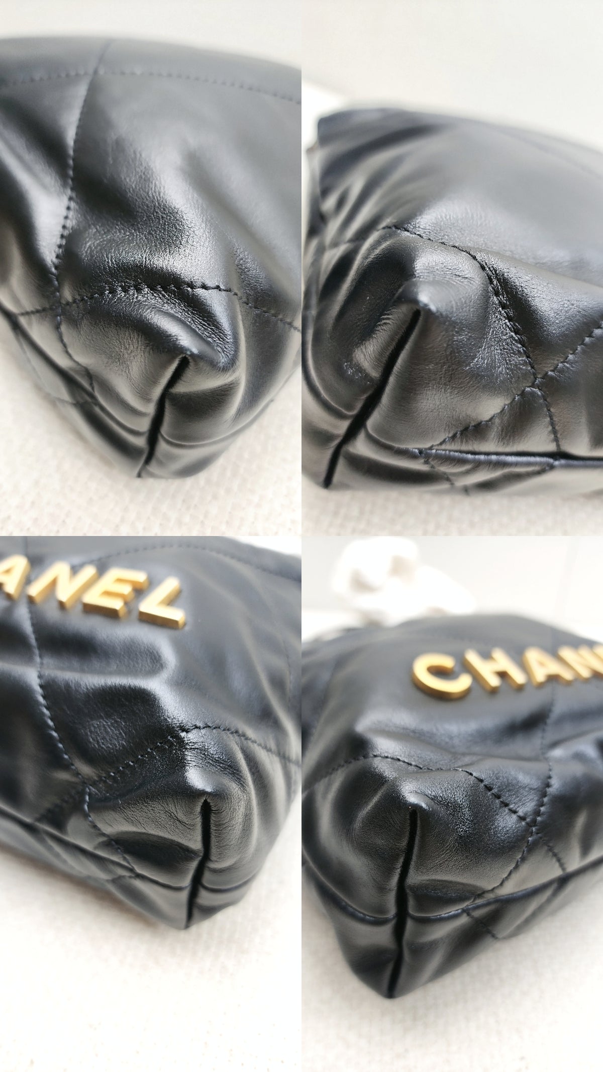 Chanel Black Lambskin Mini 22 Bag (GHW)