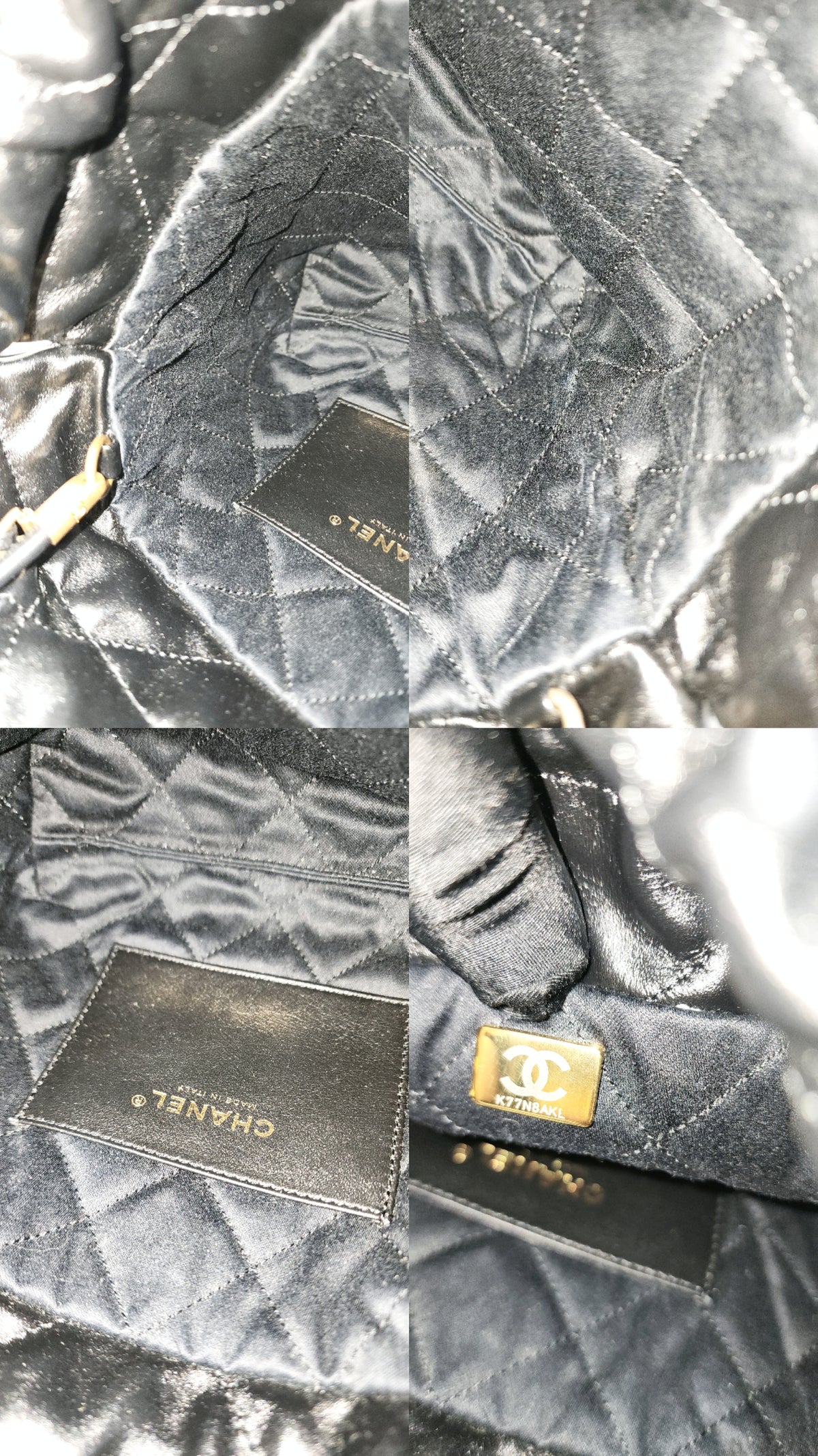 Chanel Black Lambskin Mini 22 Bag (GHW)