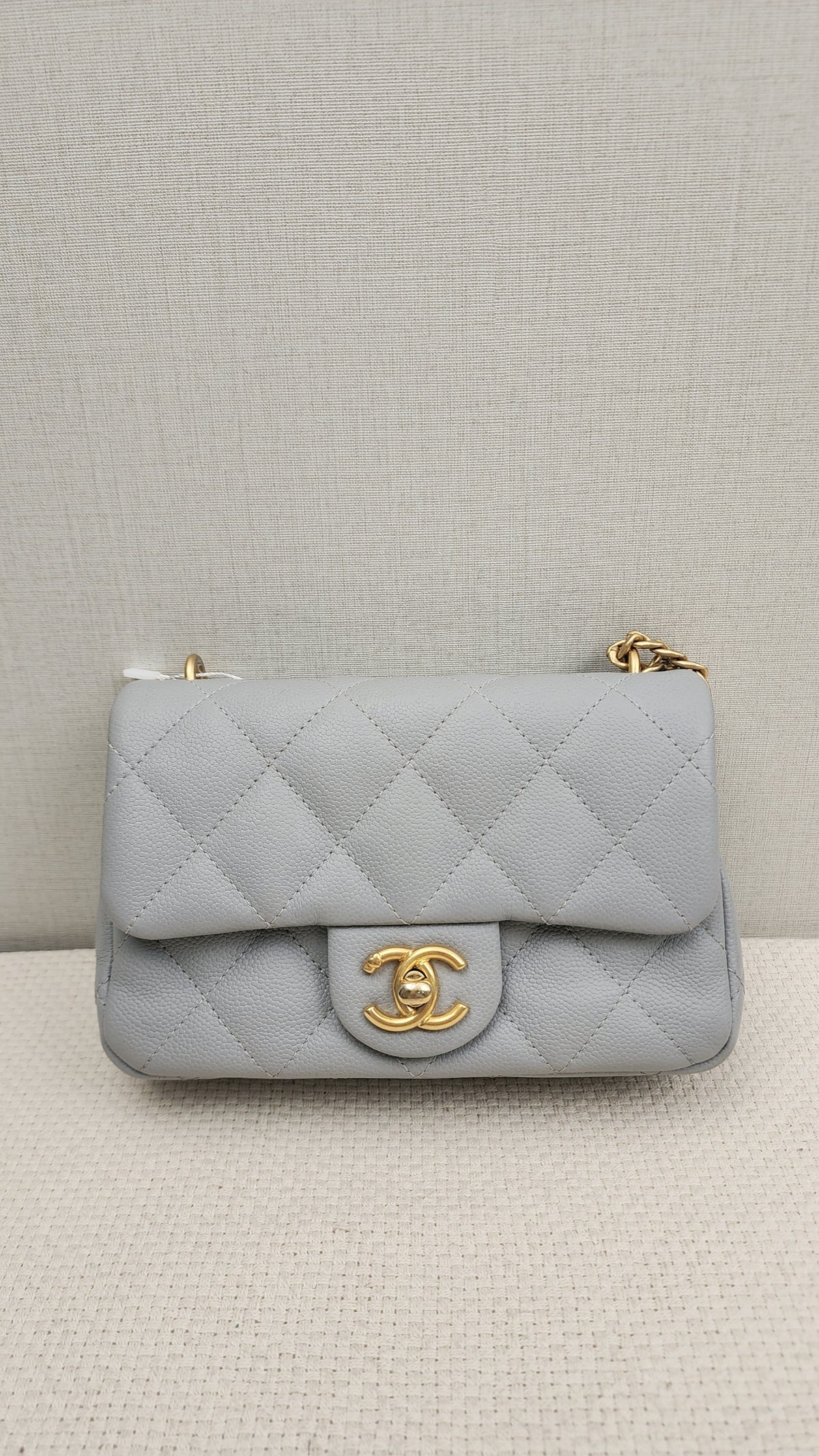 Chanel Grey Caviar Heart Crush Mini Flap (GHW)